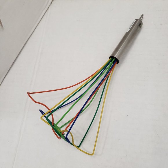 Kuhn Rikon Silicone Stainless Handle Rainbow Whisk Multi Color Green Yellow Blue - Picture 5 of 11